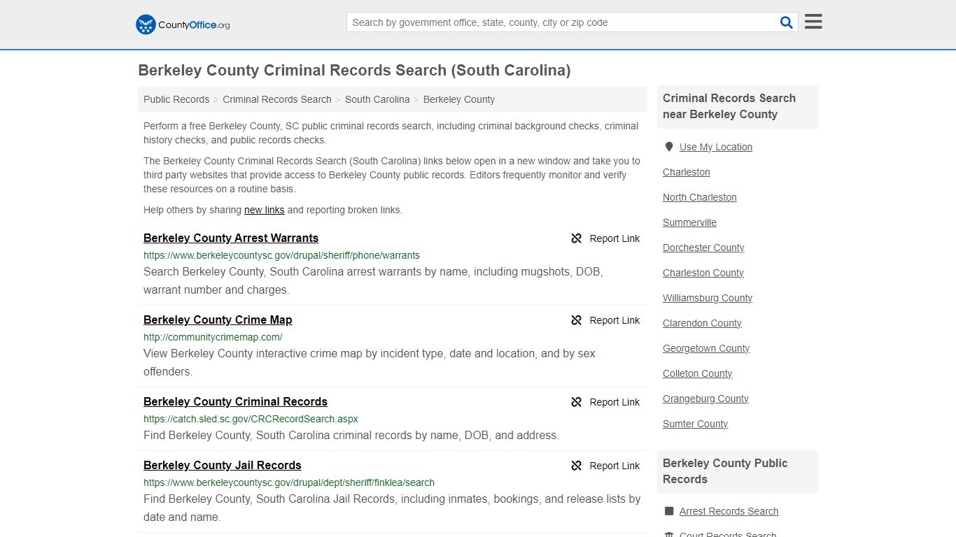 Berkeley County Criminal Records Search (South Carolina) - County Office