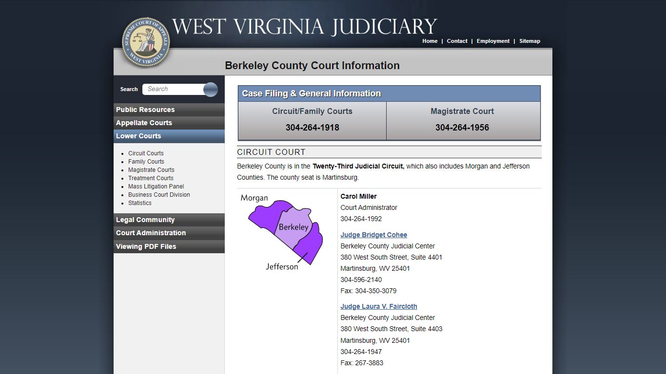Berkeley County Court Information - West Virginia Judiciary - courtswv.gov
